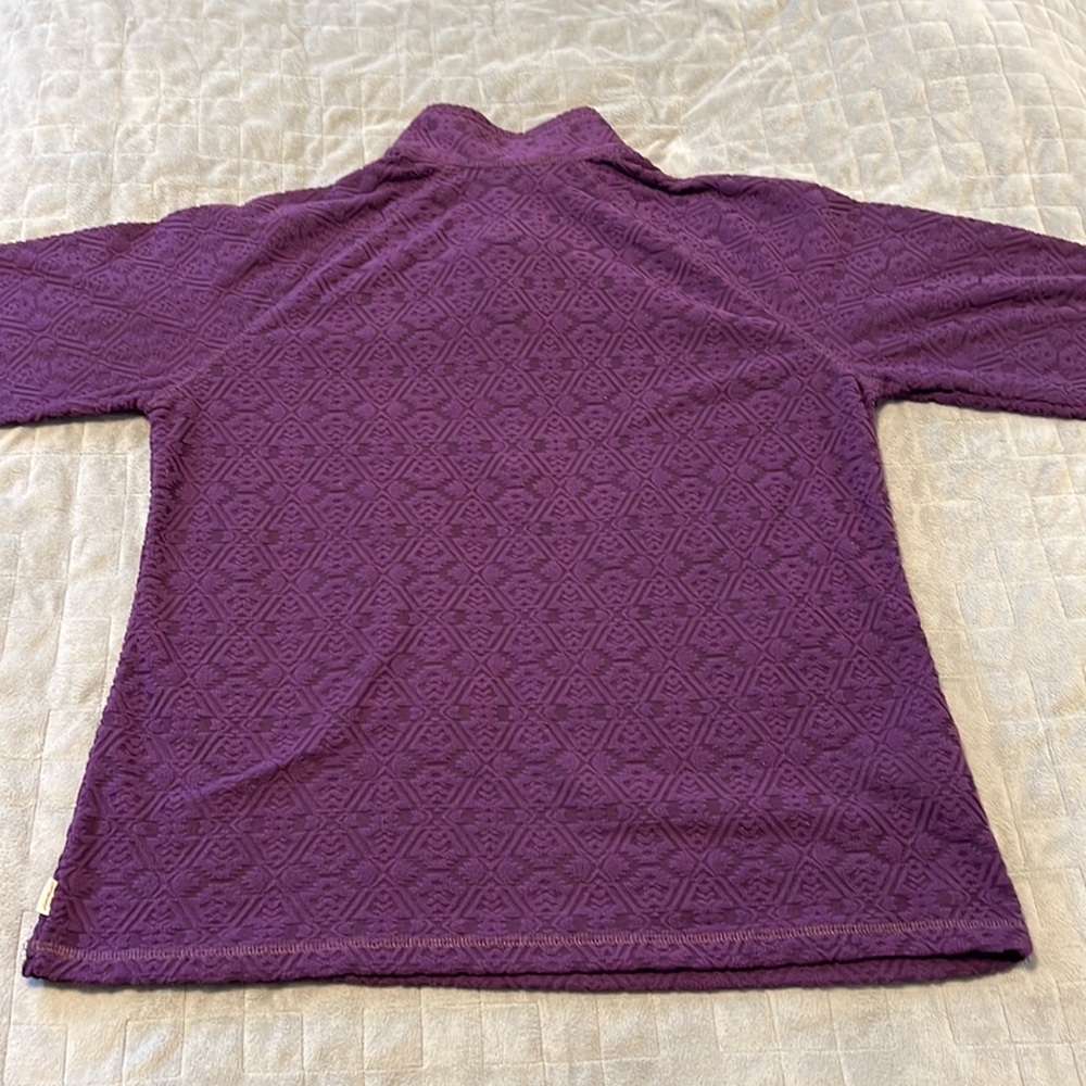 Eddie Bauer Fleece Pullover Sweatshirt, 1/4 Zip, Purple, Size L - Picture 3 of 9